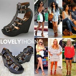 CYNTHIA VINCENT // celebrity fave luella leather zip up gladiator platfo…